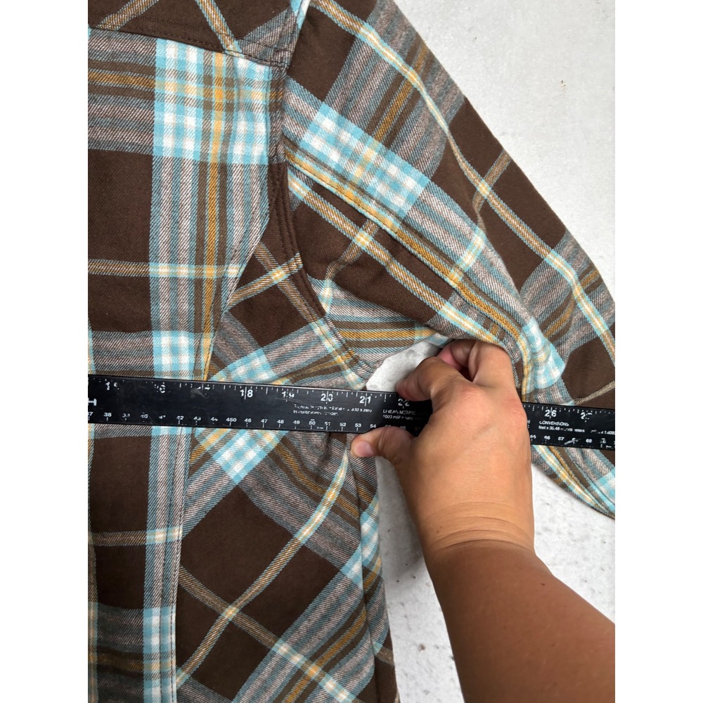 NWT Noble Outfitters Womens Brown Plaid Sherpa Lined Flannel Shirt Jacket - Picture 10 of 11